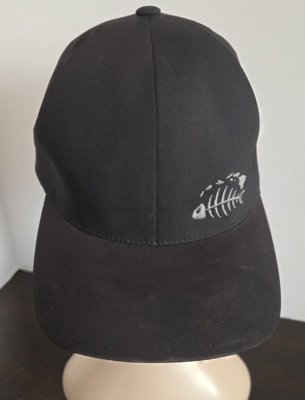 Flexfit Delta Cap Black L/XL Hawaii Island Fishbone Skeleton Baseball Hat Mesh
